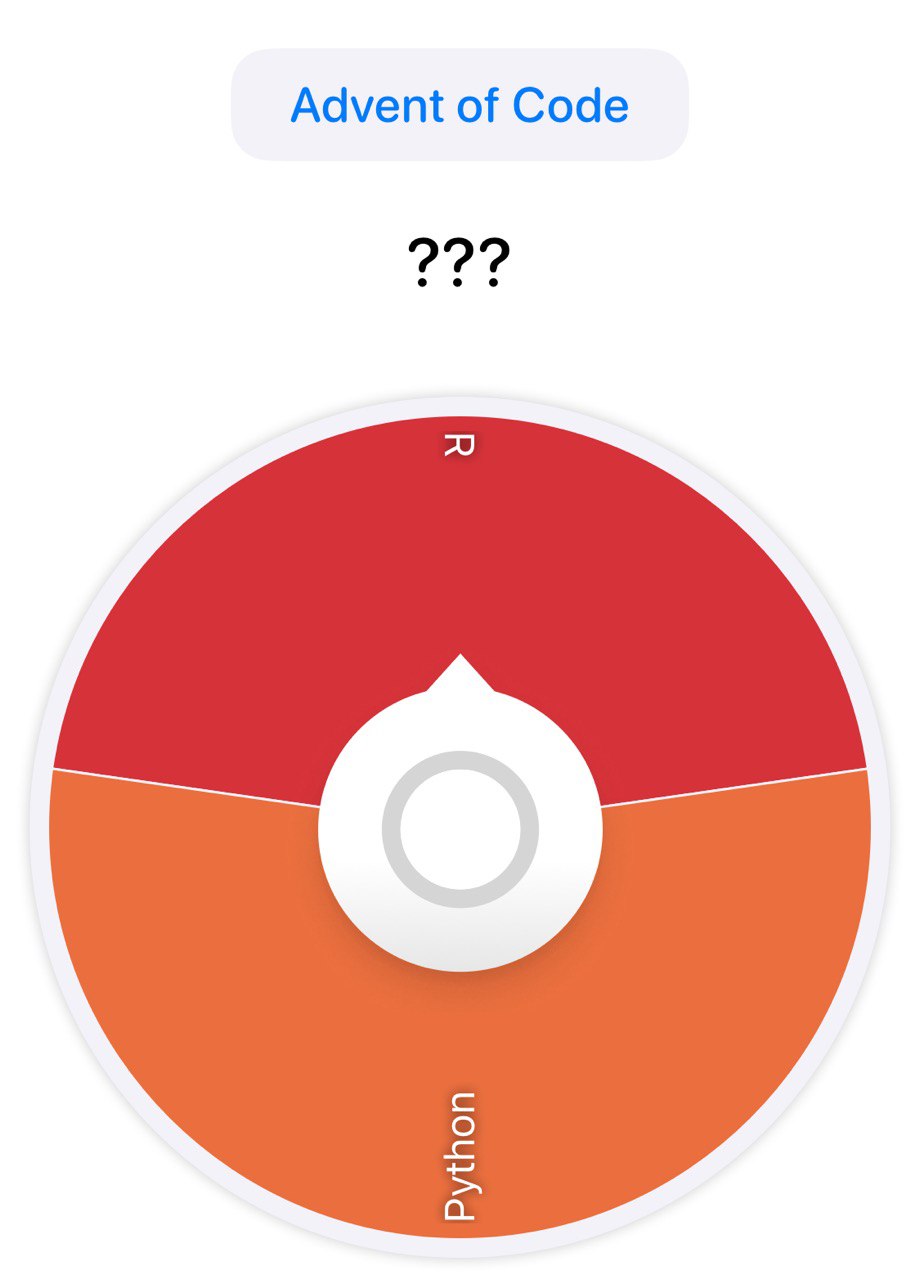 This is how I’m choosing what language to use for each day. App: TinyDecisions.